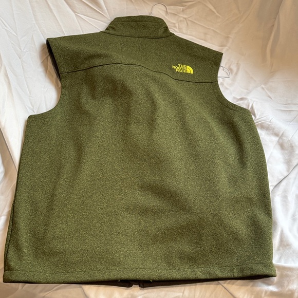 The North Face Olive Vest with Neon Yellow Zippers - Picture 4 of 4